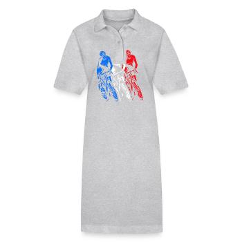 Frankreich - Stanley/Stella Frauen Bio-Polokleid PAIGER - Grau meliert - Vorne