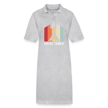 France Tour Eiffel - Robe polo bio PAIGER Stanley/Stella Femme - gris chiné - Devant