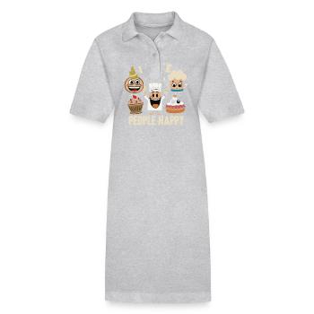 Mieux faire vivre le monde - Robe polo bio PAIGER Stanley/Stella Femme - gris chiné - Devant