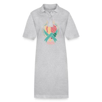 Aide pour la dépression - Panne mentale - Robe polo bio PAIGER Stanley/Stella Femme - gris chiné - Devant