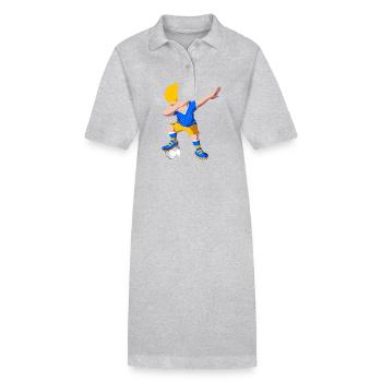 Ukraine Fußball - Stanley/Stella Frauen Bio-Polokleid PAIGER - Grau meliert - Vorne