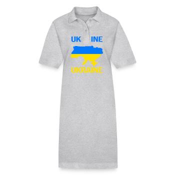 Ukraine - Stanley/Stella Frauen Bio-Polokleid PAIGER - Grau meliert - Vorne