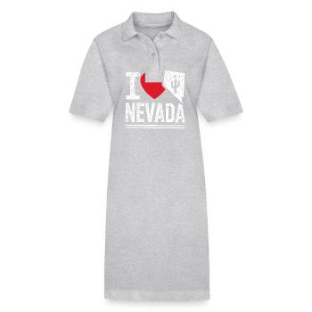 J’aime le Nevada | Hommes Femmes - Robe polo bio PAIGER Stanley/Stella Femme - gris chiné - Devant