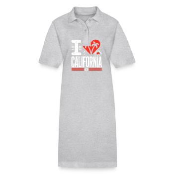 J’aime la Californie | Le Golden State - Robe polo bio PAIGER Stanley/Stella Femme - gris chiné - Devant