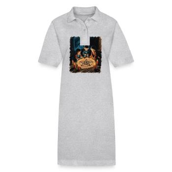 Retro Vintage Design Okkulte Beschwörung Rituale - Stanley/Stella Frauen Bio-Polokleid PAIGER - Grau meliert - Vorne