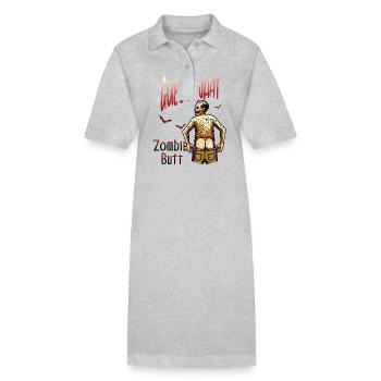 Zombie Hintern Lustiger Spruch Halloween Kostüm - Stanley/Stella Frauen Bio-Polokleid PAIGER - Grau meliert - Vorne