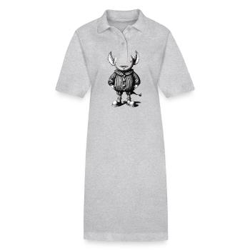 Tenue de gobelin d'Halloween au design de monstre effrayant - Robe polo bio PAIGER Stanley/Stella Femme - gris chiné - Devant
