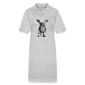 Monstre effrayant Design Tenue de gnome d’Halloween - Robe polo bio PAIGER Stanley/Stella Femme - gris chiné - Devant