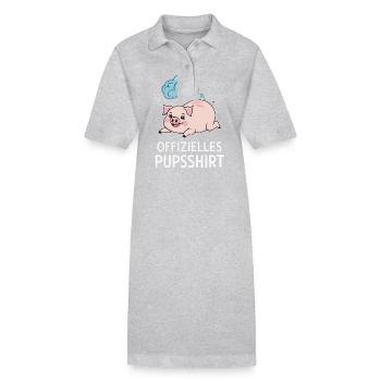 Funny Funny Funny Saying Funny Clothing - Stanley/Stella PAIGER Organic Women’s Polo Dress - heather grey - Front
