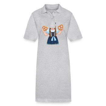 FILLES DIRNDL BRETZEL - Robe polo bio PAIGER Stanley/Stella Femme - gris chiné - Devant
