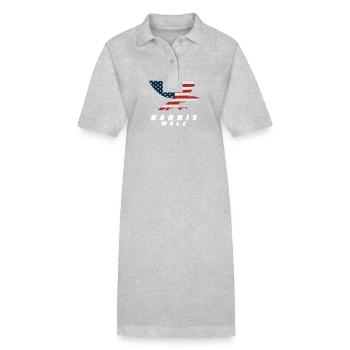 Kamala Harris & Tim Walz 2024 US EAGLE Chemise - Robe polo bio PAIGER Stanley/Stella Femme - gris chiné - Devant
