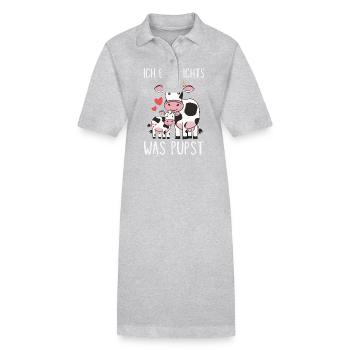 Vegetarian Vegan Animal Welfare Animal Rights Veggie - Stanley/Stella PAIGER Organic Women’s Polo Dress - heather grey - Front
