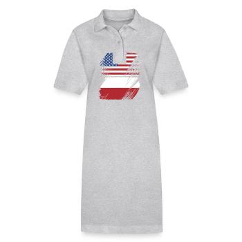 Pologne Polonais - Robe polo bio PAIGER Stanley/Stella Femme - gris chiné - Devant