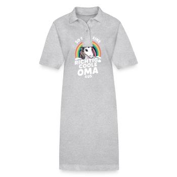 Oma Großmutter Großeltern Muttertag Familie - Stanley/Stella Frauen Bio-Polokleid PAIGER - Grau meliert - Vorne