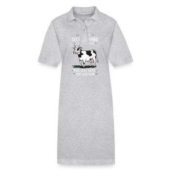Vegetarian Vegan Animal Welfare Animal Rights Veggie - Stanley/Stella PAIGER Organic Women’s Polo Dress - heather grey - Front