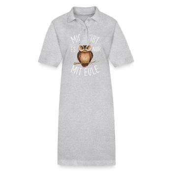 oiseau de nuit hibou hibou oiseau - Robe polo bio PAIGER Stanley/Stella Femme - gris chiné - Devant