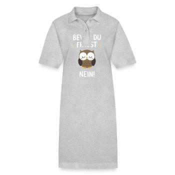 oiseau de nuit hibou hibou oiseau - Robe polo bio PAIGER Stanley/Stella Femme - gris chiné - Devant