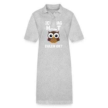 oiseau de nuit hibou hibou oiseau - Robe polo bio PAIGER Stanley/Stella Femme - gris chiné - Devant