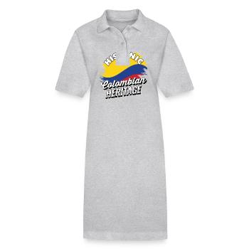 Hispano-Kolumbianisches Erbe Pride Kolumbien - Stanley/Stella Frauen Bio-Polokleid PAIGER - Grau meliert - Vorne
