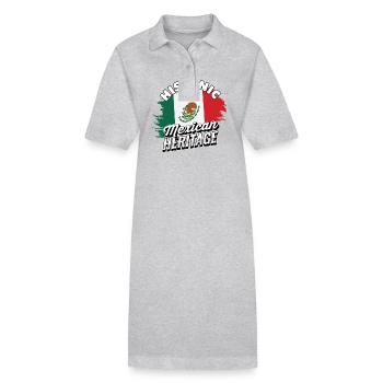 Hispanic Mexican Heritage Pride - Mexico - Stanley/Stella PAIGER Organic Women’s Polo Dress - heather grey - Front
