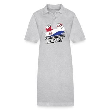 Hispanisches paraguayisches Erbe - USA Heritage Geschenke - Stanley/Stella Frauen Bio-Polokleid PAIGER - Grau meliert - Vorne
