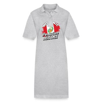 Hispanic Peruvian Heritage - Peru Heritage Gifts - Stanley/Stella PAIGER Organic Women’s Polo Dress - heather grey - Front