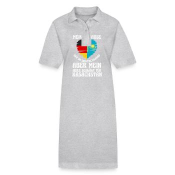 Kazakhstan Allemagne Kazakhstan - Robe polo bio PAIGER Stanley/Stella Femme - gris chiné - Devant
