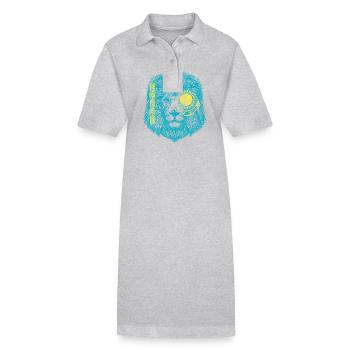 Kasachen Löwe Kasachstan - Stanley/Stella Frauen Bio-Polokleid PAIGER - Grau meliert - Vorne