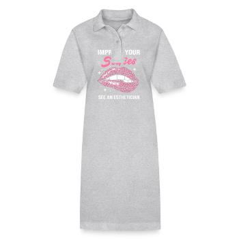 Maquillage esthéticienne - Robe polo bio PAIGER Stanley/Stella Femme - gris chiné - Devant