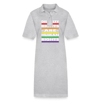 Disability Rights Are Human Rights - - Stanley/Stella PAIGER Organic Women’s Polo Dress - heather grey - Front