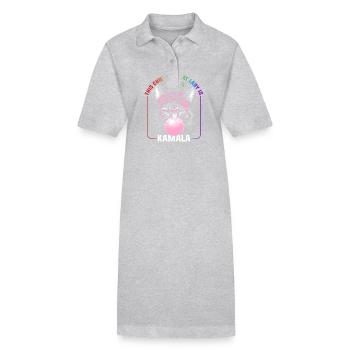 Kamala Harris et Tim Walz 2024 - Chatière sans enfant - Robe polo bio PAIGER Stanley/Stella Femme - gris chiné - Devant