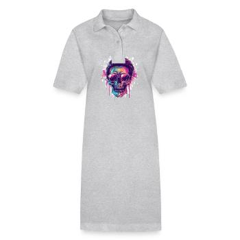 Crâne de fête - Robe polo bio PAIGER Stanley/Stella Femme - noir - Devant