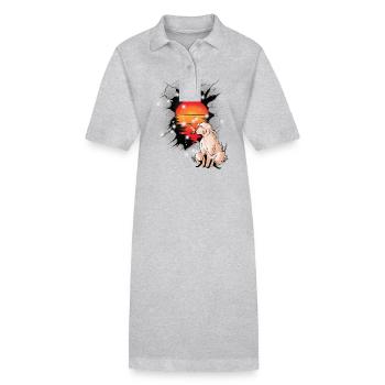mouton mouton coucher de soleil agneau agneau enfant - Robe polo bio PAIGER Stanley/Stella Femme - gris chiné - Devant