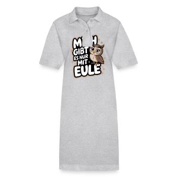 oiseau de nuit hibou hibou oiseau - Robe polo bio PAIGER Stanley/Stella Femme - gris chiné - Devant