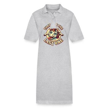 licorne drôle disant humour noir plus drôle - Robe polo bio PAIGER Stanley/Stella Femme - gris chiné - Devant