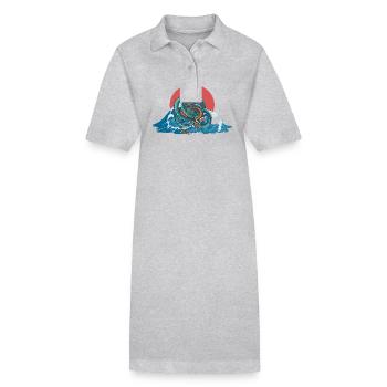 Dragon Japonais Chine Asie - Robe polo bio PAIGER Stanley/Stella Femme - gris chiné - Devant