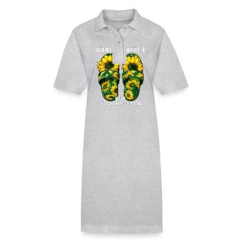 WAHLSCHLAPPEN NEUE VERLIERER EDITION - Stanley/Stella Frauen Bio-Polokleid PAIGER - Grau meliert - Vorne