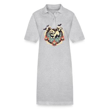 Mignon Lucifer chat drôle chats invocation - Robe polo bio PAIGER Stanley/Stella Femme - gris chiné - Devant