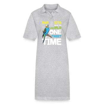 Parakeets Chirping Up The World One Tweet - Stanley/Stella Frauen Bio-Polokleid PAIGER - Grau meliert - Vorne