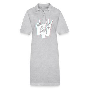 Langue des signes ASL sourd - Robe polo bio PAIGER Stanley/Stella Femme - gris chiné - Devant