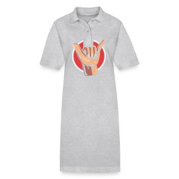 Langue des signes ASL sourd - Robe polo bio PAIGER Stanley/Stella Femme - gris chiné - Devant