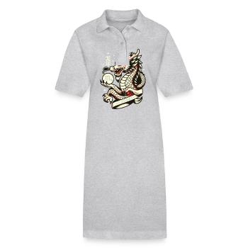 Zodiaque Scorpion Année du Zodiaque Dragon - Robe polo bio PAIGER Stanley/Stella Femme - gris chiné - Devant