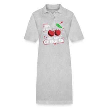 Kirsche Kirschen Früchte Essen - Stanley/Stella Frauen Bio-Polokleid PAIGER - Grau meliert - Vorne