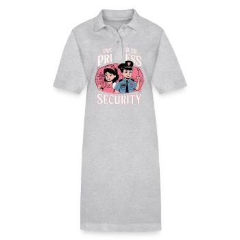 Mari des dieux - blagues de papa - Robe polo bio PAIGER Stanley/Stella Femme - gris chiné - Devant