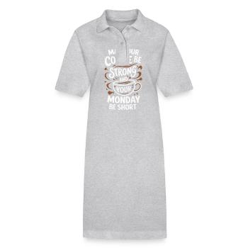Kaffee Kaffees Trinker - Stanley/Stella Frauen Bio-Polokleid PAIGER - Grau meliert - Vorne