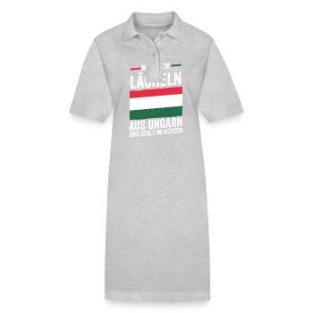 Ungar Ungarisch Ungarn - Stanley/Stella Frauen Bio-Polokleid PAIGER - Grau meliert - Vorne