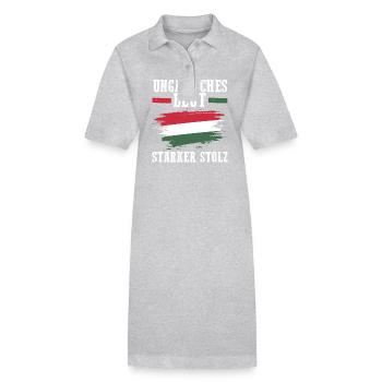 Ungar Ungarisch Ungarn - Stanley/Stella Frauen Bio-Polokleid PAIGER - Grau meliert - Vorne