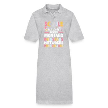Cadeau de rentrée scolaire pour l’école primaire de première année - Robe polo bio PAIGER Stanley/Stella Femme - gris chiné - Devant