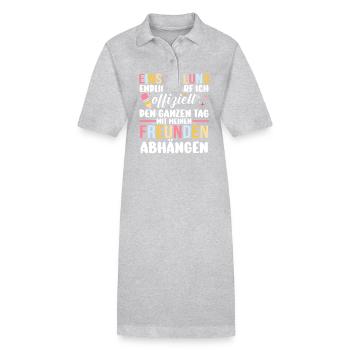 Erste Klasse Grundschule Schulbeginn Geschenk - Stanley/Stella Frauen Bio-Polokleid PAIGER - Grau meliert - Vorne