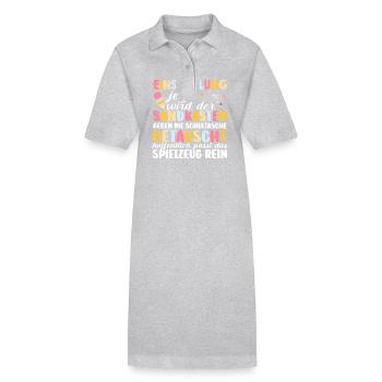 Cadeau de rentrée scolaire pour l’école primaire de première année - Robe polo bio PAIGER Stanley/Stella Femme - gris chiné - Devant